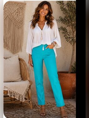 Joseph Ribkoff Teal Trousers